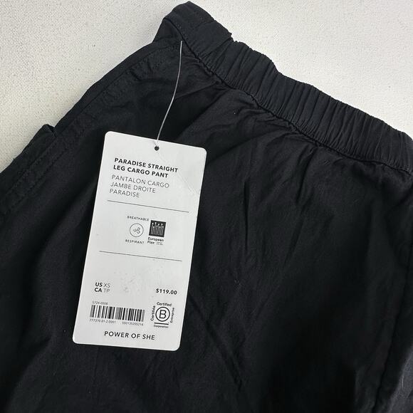 Athleta Paradise Cargo Pants XS Black Linen Blend Wide Leg Utility - Picture 6 of 9